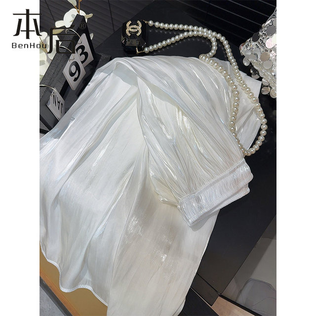 YONGHS Womens Glossy Ruffled Skirt Low Rise Elastic Waistband Mini Skirt For Music Festival Grey L