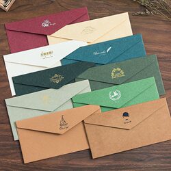 Retro envelope thickened color bronzing Western style blank lining paper business invitation kraft paper