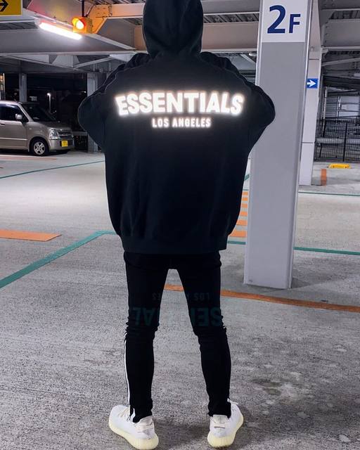 New FEAROFGOD double-line FOGESSENTIALS Los Angeles limited 3M hoodie  reflective sweater