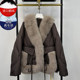 
Haining foreign style goose down jacket for women winter real fox big fur collar 2025 winter new fur splicing thickened coat
