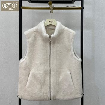 
Leopard print mink velvet vest 2025 autumn and winter versatile slimming coat fashionable mom temperament waistcoat warm