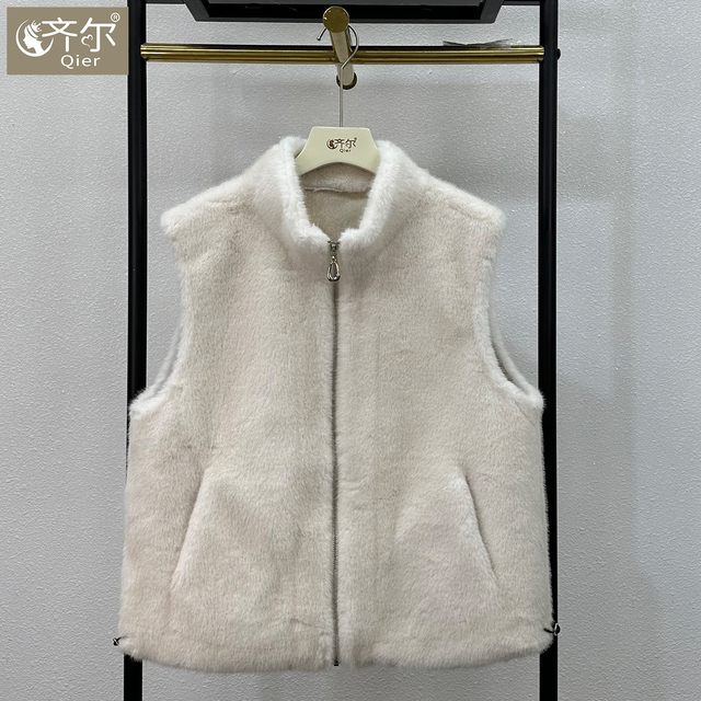 
Leopard print mink velvet vest 2025 autumn and winter versatile slimming coat fashionable mom temperament waistcoat warm