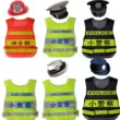 Đồng phục cảnh sát nhập vai cho trẻ em, bộ quần áo phản quang lính cứu hỏa, đồng phục cảnh sát trẻ mới biết đi, đồng phục biểu diễn cảnh sát giao thông cỡ nhỏ cho nam