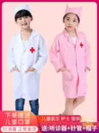 Quần áo bác sĩ trẻ em, quần yếm y tá, nhà chơi bé gái mẫu giáo áo khoác trắng đóng vai quần áo biểu diễn