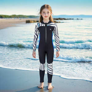
2.5MM children's wetsuit swimsuit boys and girls new long-sleeved long pants one-piece sun protection youth swimsuit