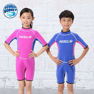
Children's wetsuit summer warm men's and women's one-piece short-sleeved shorts baby middle and large children's swimsuit sun protection surfing suit