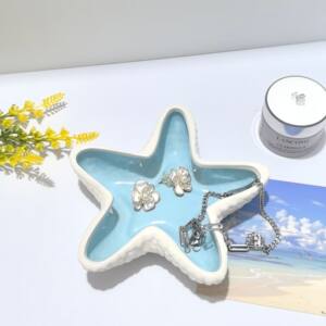 
Creative personality ins style high-end starfish shell ceramic home storage ornaments cross-border jewelry
