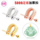 Thickened foot silver pendant buckle head jade jade clamp beeswax crystal Hetian jade pendant buckle