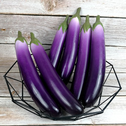 Simulated Soft Eggplant Model Vegetable and Fruit Decoration Hotel Kitchen Ornament Tutoring Plastic Stress Relief Prop Long Eggplant
