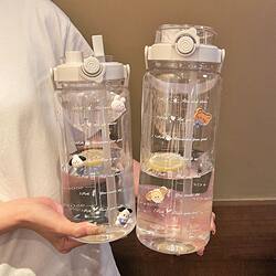 Extra Large Capacity Water Cup for Girls 2026 New Summer Sports 2000ml Plastic Cup High Temperature Resistant Large Water Bottle for Men