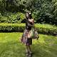 Japanese retro floral high waist hot pleated skirt for women 2025 summer new niche flower print skirt