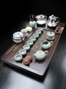 Bộ khay trà bằng gỗ nguyên khối hoàn toàn tự động Bộ hoàn chỉnh ấm đun nước bằng thủy tinh tích hợp đáy ấm đun nước Shangshuige mẫu mới để sử dụng tại nhà