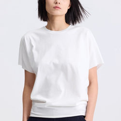 Ms White Cotton Oriental Placement T-Shirt