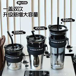 2025 New High-Fashion Ins-Style Glass Cup for Women, Office Water Cup, Summer Coffee Cup, Men's Straw Cup