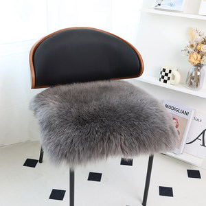 
Real wool chair cushion in winter thickened warm seat cushion in fur integrated dining chair cushion sofa student office seat cushion