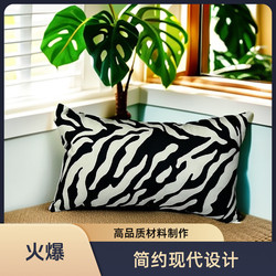 Scandinavian Accessible Luxury Retro Black and White Simple Pillowcase Cushion Living Room Sofa Bedside Backrest Modern Cushion ins