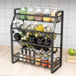 Kitchen Spice Rack Countertop Multifunctional Condiment Kitchenware Household Storage Shelf Multi-Layer Rack