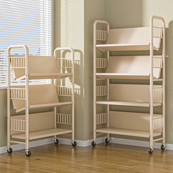 Bookshelf Floor-Standing Storage Rack Movable Household Simple Iron Art Wall-Mounted Small Bookcase Dedicated Toy Children's Picture Book Rack