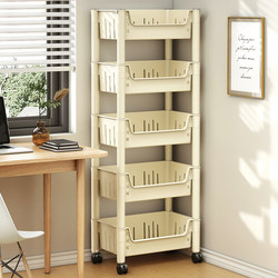 Bookshelf Storage Rack Floor-Standing Household Simple Multi-Layer Wheeled Children's Toy Storage Mobile Cart Book Storage Rack