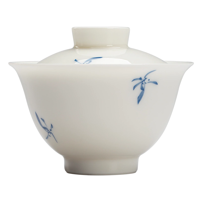尚芳盖碗茶杯手工单个色釉花瓣陶瓷泡茶碗功夫茶具三才盖碗敬茶碗 