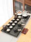 Khay trà đá vàng đen tự nhiên Bộ trà văn phòng tại nhà bàn trà đá cảm ứng hoàn toàn tự động Bộ trà Kung Fu