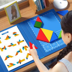 Magnetic Tangram Puzzle Intellectual Puzzle Special for First Grade Primary School Students Magnetic Children's Kindergarten Magnetic Educational Toys