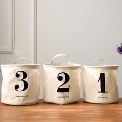 Fabric Planting Pot Waterproof Desktop Storage Basket Foldable Cotton and Linen Laundry Basket 0457