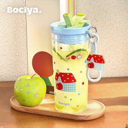 Bocyo Water Cup Summer 2026 New Model Coffee Cup Plastic High-Value Portable Student School Straw Cup
