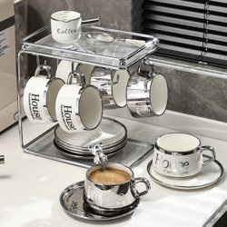 Light Luxury Coffee Cup Set, High-End Exquisite Ceramic Tea Cup, Mug, Afternoon Tea Set, Cup, Water Cup, High-End Feel