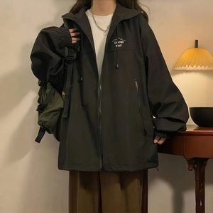 Black Jacket Women's Spring and Summer Loose Casual Versatile Thin Windproof Sports Student Work Jacket Trendy