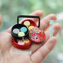 Miniature Pretend Play Food Box in Ancient Style, Chinese and Japanese Bento, Dollhouse 1/12 Scale Figure Decoration Accessories