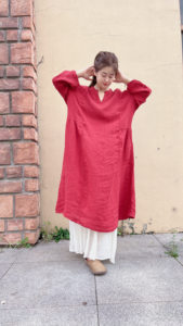 
High-end linen long dress 2025 autumn new style women's large size loose casual literary long skirt lace-up robe