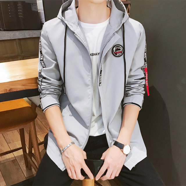 Spring and Autumn Men's Hooded Jacket Korean Style Youth Baseball ...