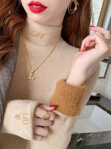 
Autumn and winter thickened one-piece velvet half-turtleneck sweater for women 2025 new versatile slimming bottoming top