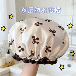 Women's Waterproof Shower Cap for Bathing and Cooking, Anti-Oil Smoke, Thickened Waterproof Hair Protection Cap for Ladies, Suitable for Bathing and Kitchen Use