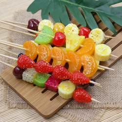 Sugar-Coated Fruit Props, Simulated Candied Fruit Skewers, Strawberry and Orange Slices, Food Model Decoration, Photography Props