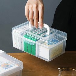 Household Transparent Emergency Medical Kit Small Portable Multi-Purpose Storage Box Portable Medical Kit Medication Organizer Box