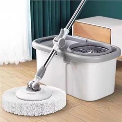 Dual-Drive Rotating Mop Bucket with Automatic Water Wringing, Traditional 2026 New Model, One-Step Cleaning Lazy Mop with Wringing Bucket