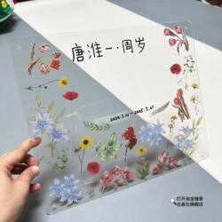 【Step by Step Blossoming】Baby's First Month and First Birthday Hand and Foot Print Photo Frame, Baby Keepsake, Palm Pearl Ceremony Prop