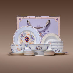 Jingdezhen Official Ceramic Year of the Horse New Tableware Set Chinese-Style Bowls and Plates Gift Box High-End New Year Gift for Home Use