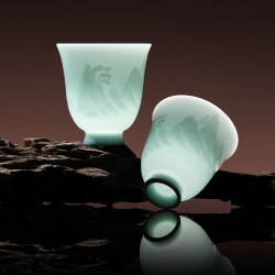 Jingdezhen Official Ceramics Chinese Style Gaiwan Tea Cup Shadow Green Mountain Water Tasting Cup 2026 New Kung Fu Tea Set