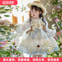 Girls' Dress Spring 2026 New Style Kidsren's Lolita Princess Dress Girls Spring Long-Sleeved Tutu Skirt