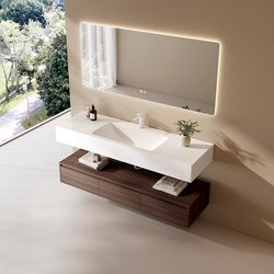 Hotel-Style Slate Hot-Bent Integrated Basin Honeycomb Aluminum Bathroom Cabinet Combination Washbasin Vanity Unit