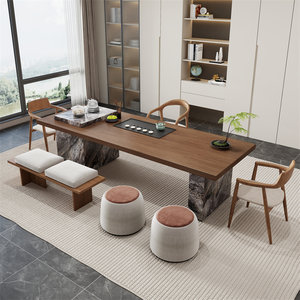 
New Chinese style office solid wood tea table and chair combination modern simple Zen tea room tea table tea table high-end tea table
