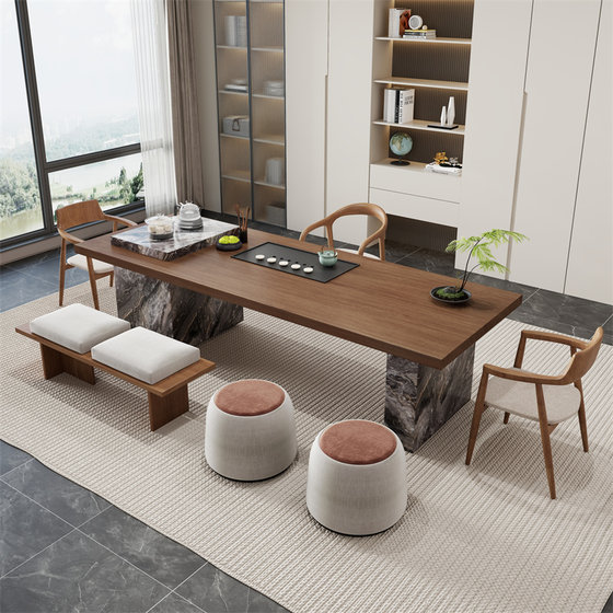 
New Chinese style office solid wood tea table and chair combination modern simple Zen tea room tea table tea table high-end tea table