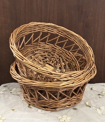 Garden Sundries Wicker Hollow Storage Basket/Diameter 24 Height 9