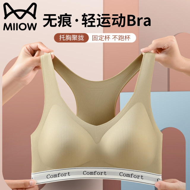 Cat artificial character Beauty back underwear lady gathered gathers sports yoga fitness anti -shock -proof anti -vestic bra