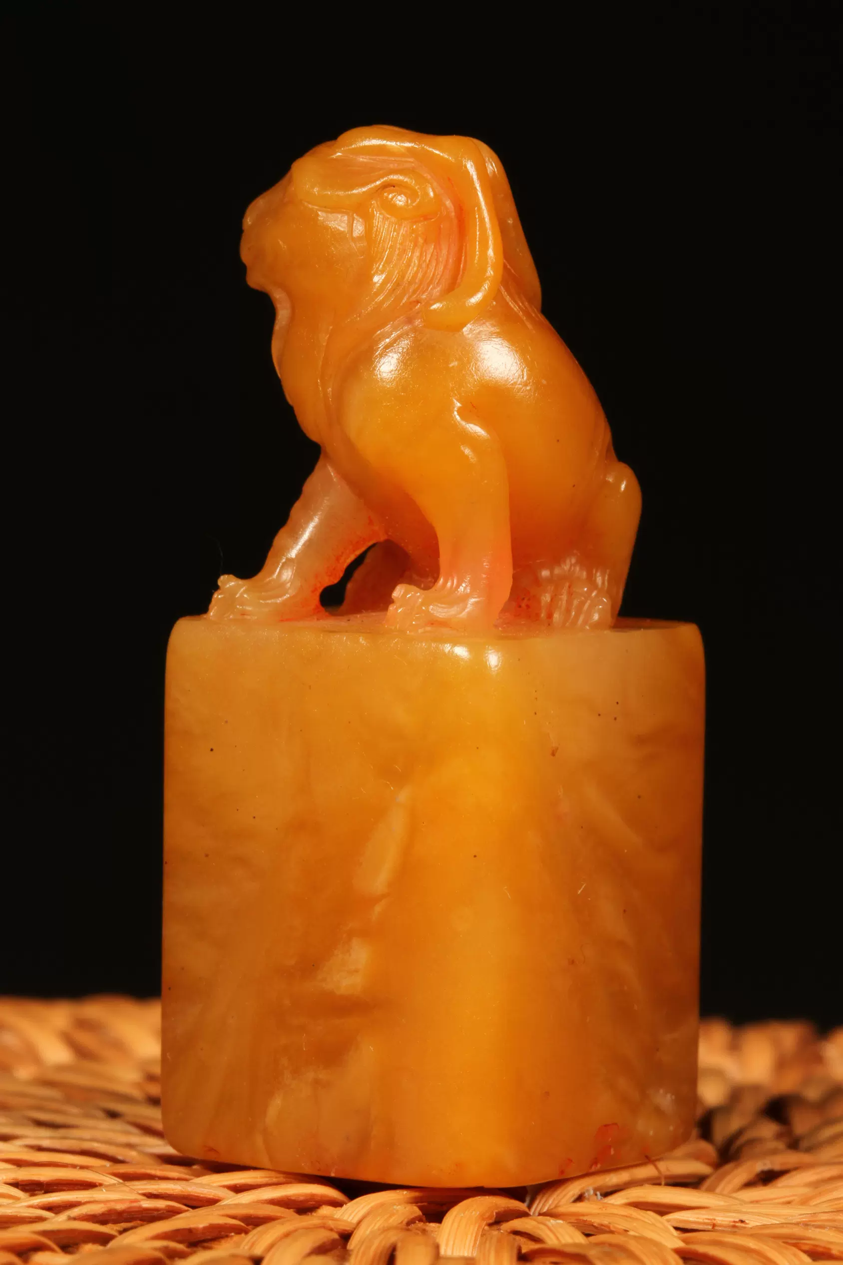 清代老物件古玩古董收藏金石篆刻黄易篆寿山田黄石雕螭龙纹印章