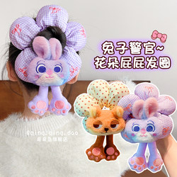 Zootopia Rabbit Police Officer Hair Tie for Kids Bun Hair Rope Judy Nick Hair Accessory