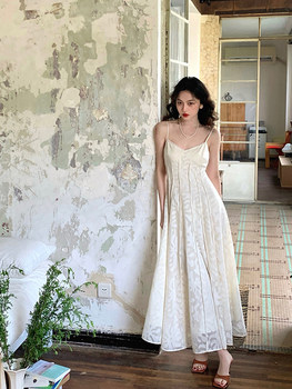 Large size women's summer thin waist waist thin suspender skirt
